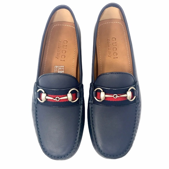 Brand New Gucci Men’s Leather Driver With Web - Picture 4 of 9